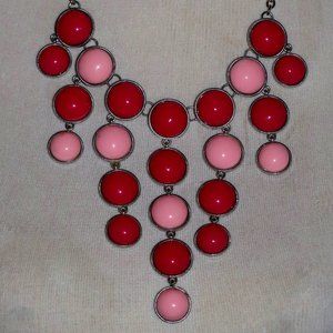 LIGHT PINK & DARK PINK WITH SILVER NECKLACE
